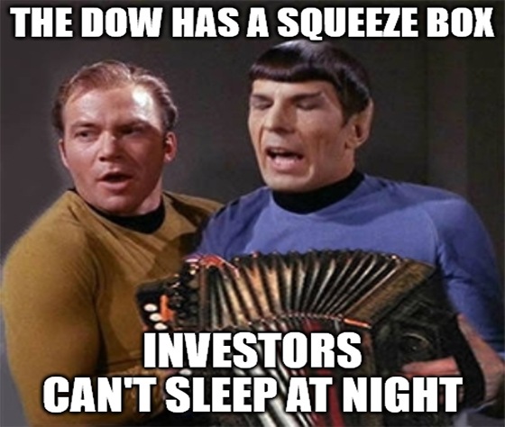 The Dow is about to melt like the gooey center of s’mores over a hot fire. But will it melt up or melt down? (And will there be chocolate?)