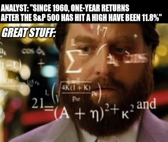 Who says new highs don’t fly? A new report suggests recent S&P 500 gains are just the tip of the iceberg for market bulls.