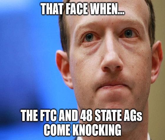 Facebook can run on for a long time. Run on for a long time. But sooner or later, the FTC will cut you down.