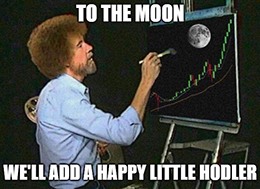 To The Moon: Bitcoin Bob Ross Meme