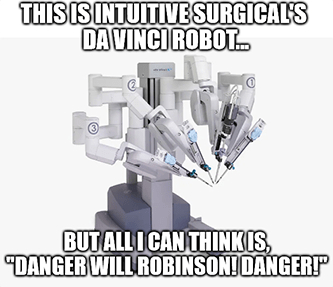 Da Vinci robot Will Robinson meme