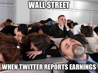 Wall Street asleep when Twitter reports earnings meme