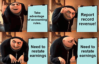 Plug's accounting restate earnings Gru meme