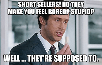 Burry short sellers make you feel bored stupid meme