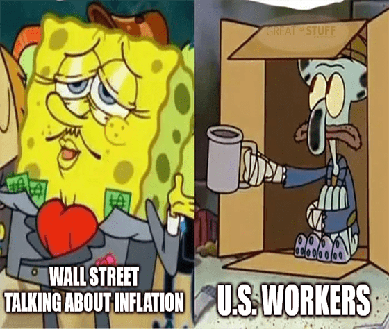 inflation SpongeBob U.S. workers Squidward meme