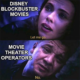 Disney blockbuster let me go movie theater operators meme