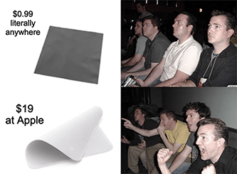 Apple event $19 polishing cloth meme