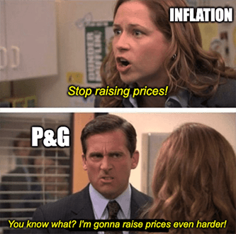 P&G inflation raise prices meme