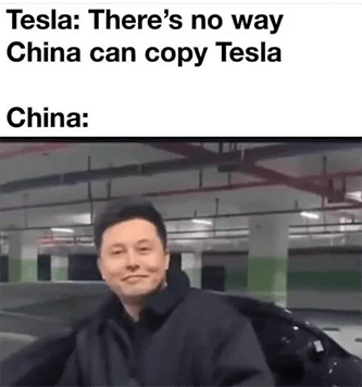 China can copy Tesla Elon Musk meme