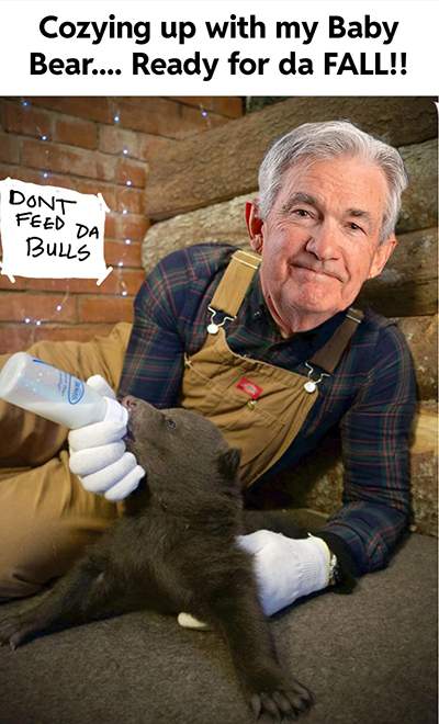 Fed Powell feeding bears meme