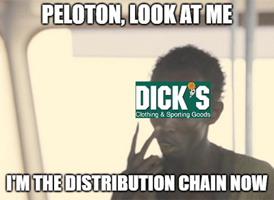 Peloton Dick's Amazon distribution chain now meme